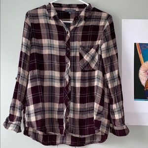 Purple flannel with adjustable sleeves